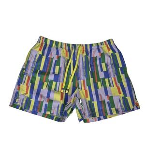 Fabletics Swim Trunks Mens 2XL Multi Color 5 " Drawstring Elastic‎ Waist Pull on